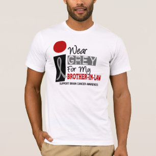 Camiseta Eu visto o cinza para meu CANCRO CEREBRAL do