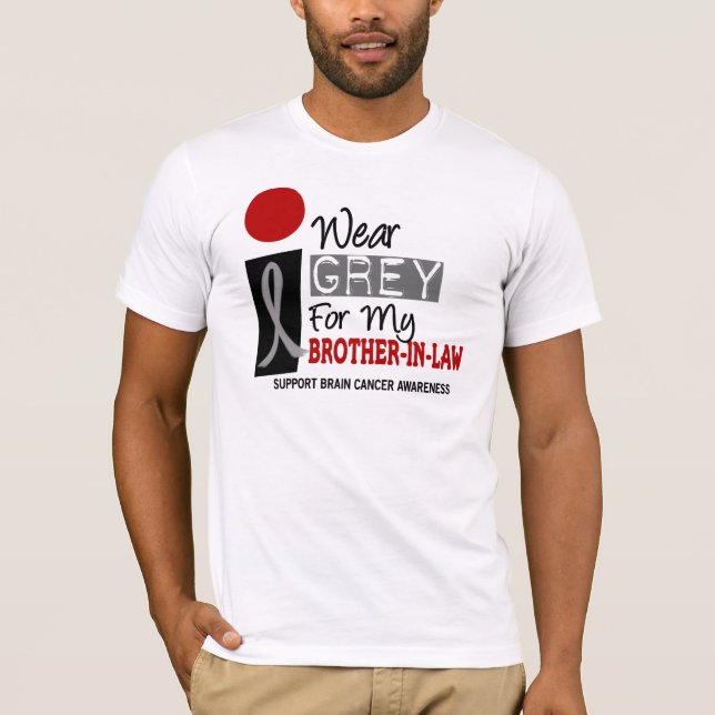 Camiseta Eu visto o cinza para meu CANCRO CEREBRAL do (Frente)