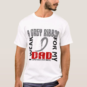 Camiseta Eu visto o cinza para meu cancro cerebral do pai
