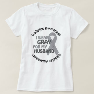 Camiseta Eu visto o cinza para meu diabetes Awar do apoio