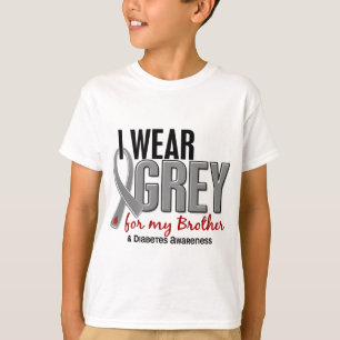 Camiseta Eu visto o cinza para meu diabetes do irmão 10