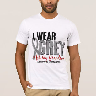 Camiseta Eu visto o cinza para meu diabetes do neto 10