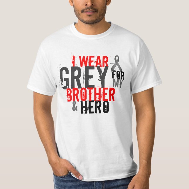 Camiseta eu visto o cinza para meus irmão e herói (Frente)