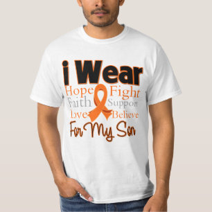 Camiseta Eu Visto o Filho da Colagem de Fita - Leucemia