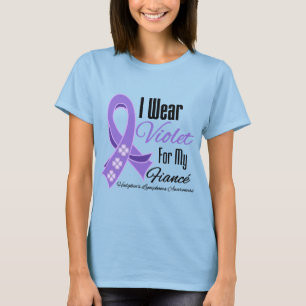 Camiseta Eu visto o linfoma Fiancé de Hodgkin violeta