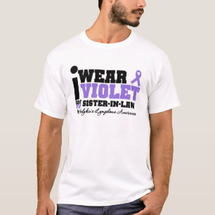 Camiseta Eu visto o linfoma violeta de Hodgkins da cunhada