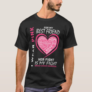 Camiseta Eu Visto O Melhor Amigo Cor De Cancer Da Mama Cor