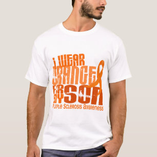 Camiseta Eu visto o MS alaranjado da esclerose múltipla do