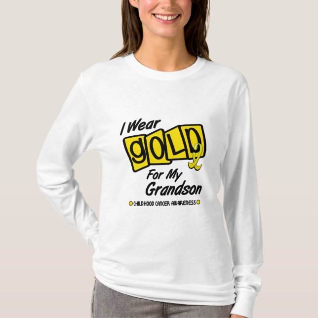 Camiseta Eu visto o ouro para meu NETO 8 (Frente)