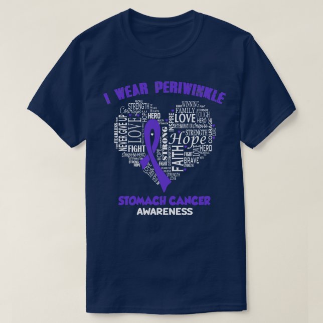 Camiseta Eu Visto O Pergueiro Para O Estômago Cancer Sensib (Frente do Design)