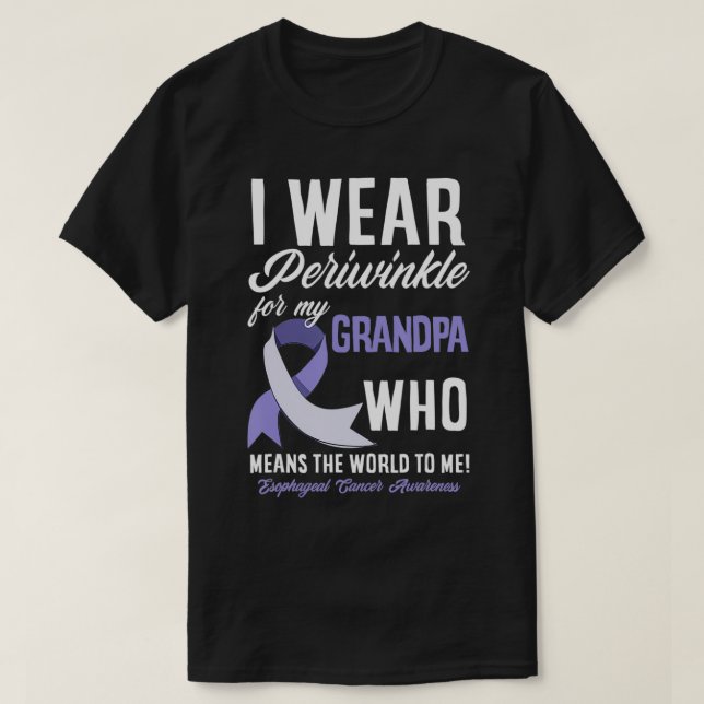 Camiseta Eu Visto O Periwinkle Para O Meu Avô Cancer Esofág (Frente do Design)