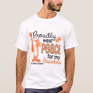 Camiseta Eu visto o pêssego para meu cancer uterina da av