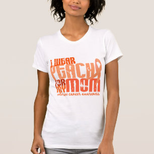 Camiseta Eu visto o pêssego para meu cancer uterina da mam