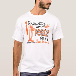Camiseta Eu visto o pêssego para meu cancer uterina do