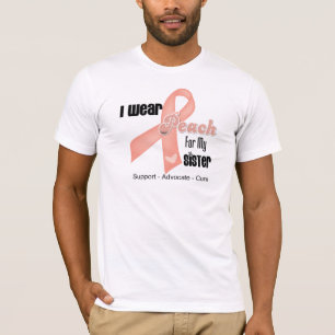 Camiseta Eu visto o pêssego para minha irmã - cancer