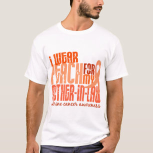 Camiseta Eu visto o pêssego para o cancer uterina da sogra