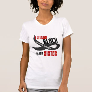 Camiseta Eu visto o preto para minha MELANOMA da irmã 33