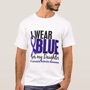 Camiseta Eu visto o RA azul da artrite reumatóide da filha