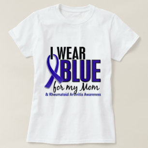 Camiseta Eu visto o RA azul da artrite reumatóide da mamã
