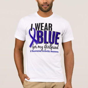 Camiseta Eu visto o RA azul da artrite reumatóide do