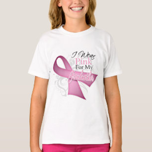 Camiseta Eu visto o rosa para meu cancro da mama da avó
