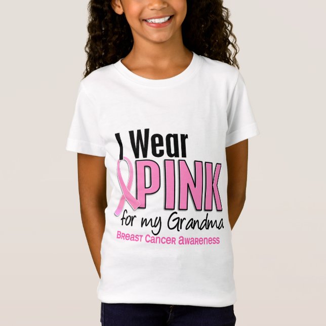 Camiseta Eu visto o rosa para meu cancro da mama da avó 10 (Frente)