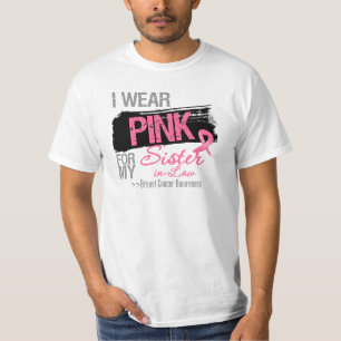 Camiseta Eu visto o rosa para meu cancro da mama da cunhada