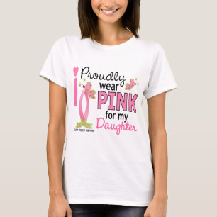 Camiseta Eu visto o rosa para meu cancro da mama da filha