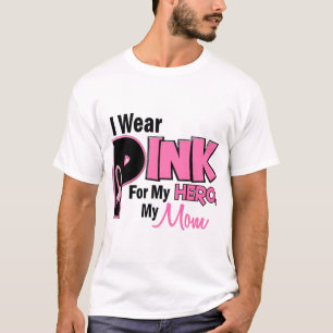 Camiseta Eu visto o rosa para meu CANCRO DA MAMA da mamã 19