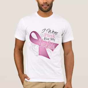 Camiseta Eu visto o rosa para meu cancro da mama gêmeo da