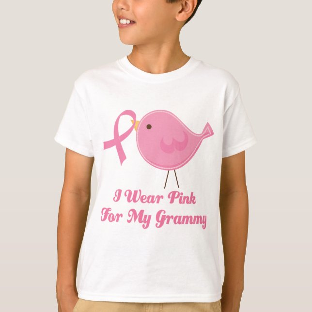 Camiseta Eu visto o rosa para meu Grammy (Frente)