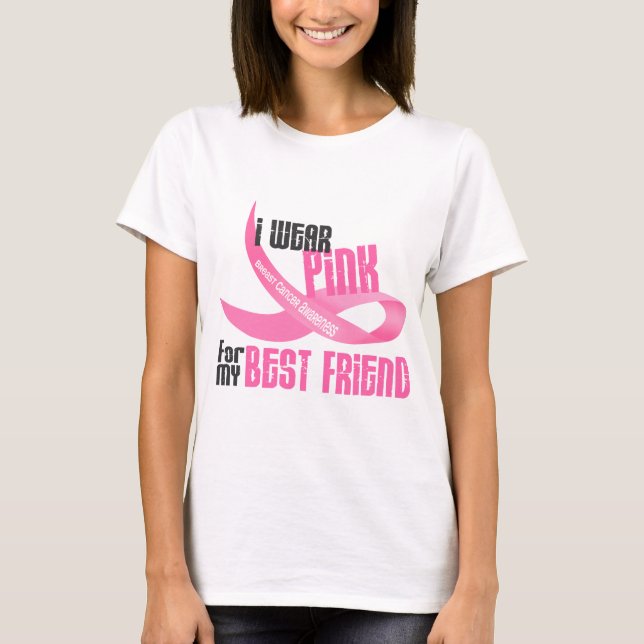 Camiseta Eu visto o rosa para meu melhor amigo 33 (Frente)