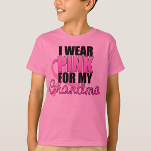 Camiseta Eu visto o rosa para minha avó - cancro da mama