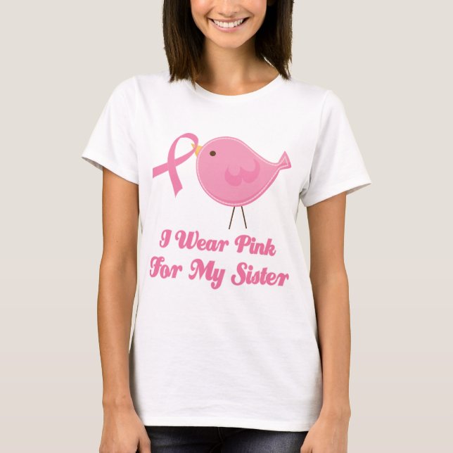 Camiseta Eu visto o rosa para minha irmã (Frente)