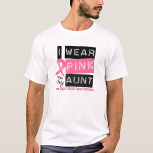 Camiseta Eu visto o rosa para minha tia cancro da mama