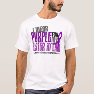Camiseta Eu visto o roxo para a doença de Crohn da cunhada