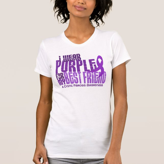 Camiseta Eu visto o roxo para a fibrose cística do melhor (Frente)