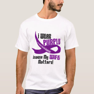 Camiseta Eu visto o roxo para meu CÂNCER DE PÂNCREAS da
