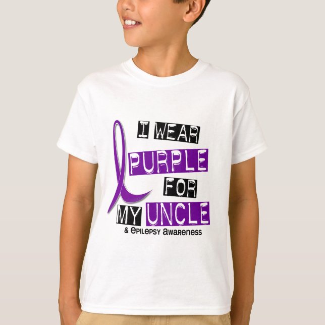 Camiseta Eu visto o roxo para meu tio 37 epilepsia (Frente)