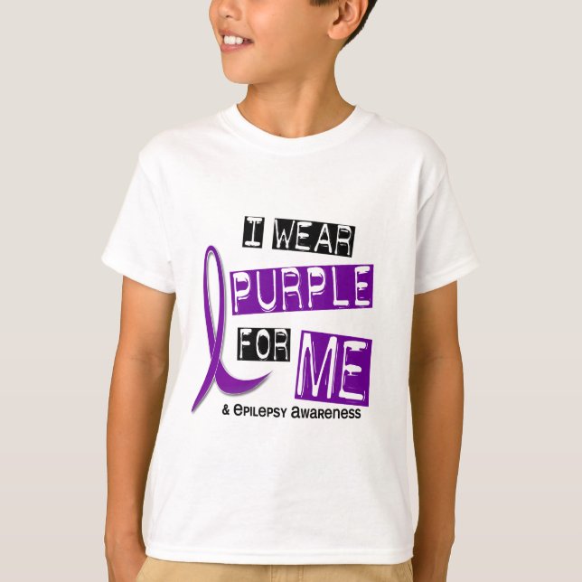 Camiseta Eu visto o roxo para mim a epilepsia 37 (Frente)