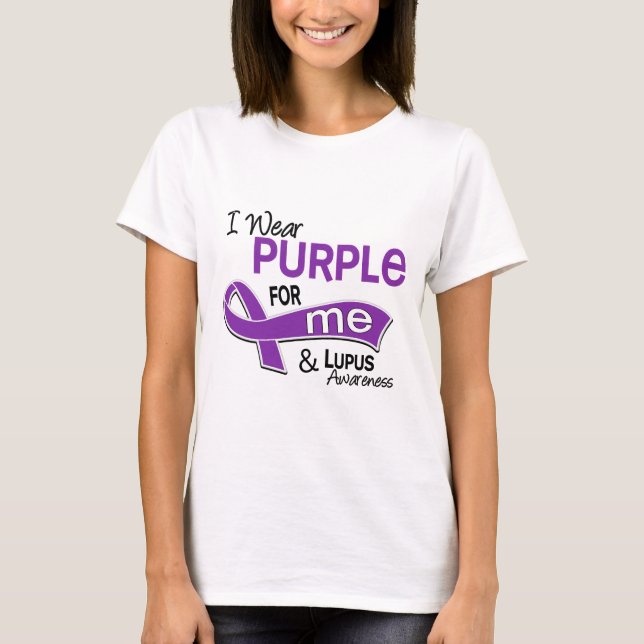 Camiseta Eu visto o roxo para mim o lúpus 42 (Frente)