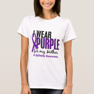 Camiseta Eu visto o roxo para minha epilepsia da mãe 10