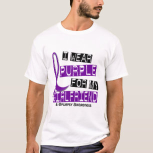 Camiseta Eu visto o roxo para minha epilepsia do namorada