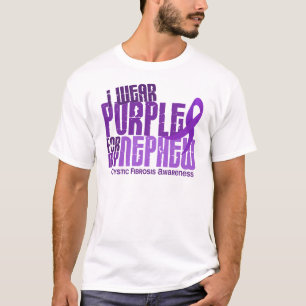 Camiseta Eu visto o roxo para minha fibrose cística do