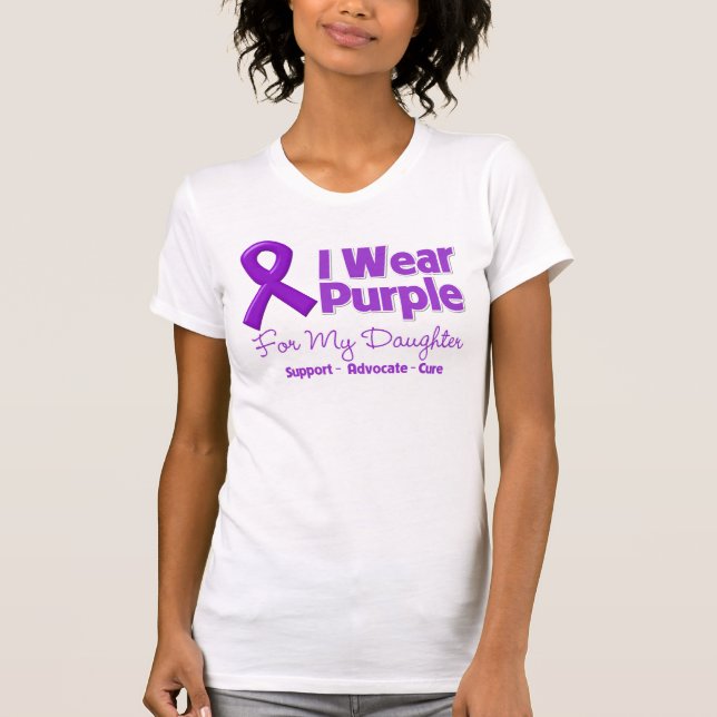 Camiseta Eu visto o roxo para minha filha (Frente)