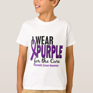 Camiseta Eu visto o roxo para o câncer de pâncreas da cur