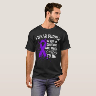 Camiseta Eu visto o roxo - presente roxo da fita da