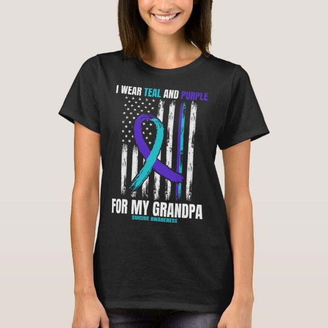Camiseta Eu Visto O Teal E O Suicídio Roxo. (Frente)