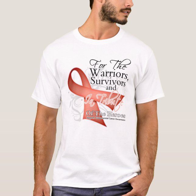 Camiseta Eu visto o tributo da fita - cancer Endometrial (Frente)