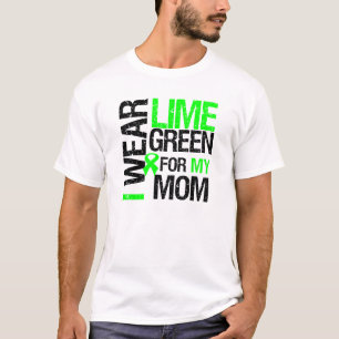 Camiseta Eu visto o verde limão para meu linfoma da mamã